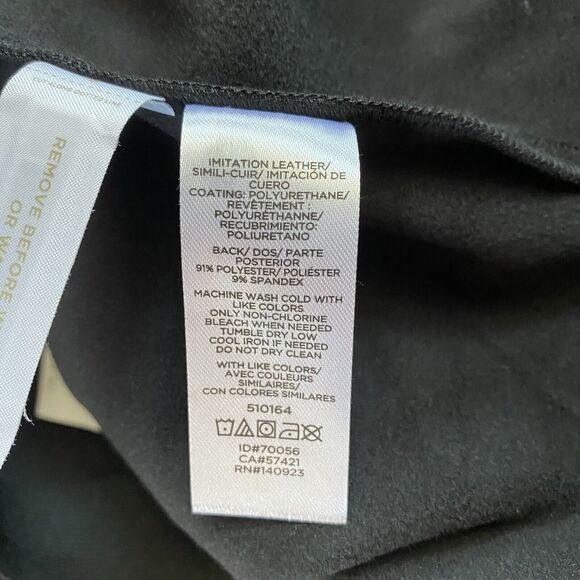 LOFT NWT M Black Vegan Leather Pull On Mini Pencil Skirt Gothic Office Siren - Picture 9 of 13